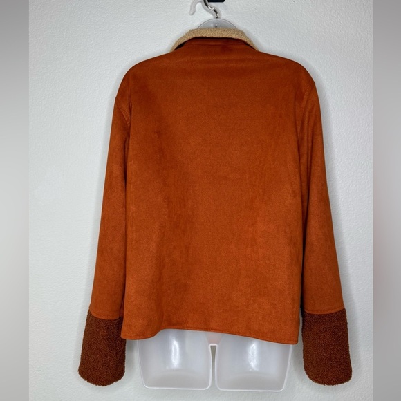 Kimes Ranch‎ Sherpa Suede Jacket M Rust Brown Faux Suede Fit Chore Barn Jacket - Picture 4 of 8